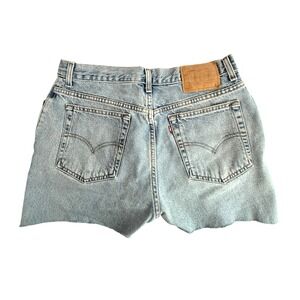 VTG Levis 517 High Waisted Light Wash Cutoff Denim Shorts Sz 12 Y2K indie sleeze